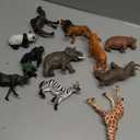 RUSON 11 Pcs Realistic Jungle Animal Figurines, Safari Animals Figures Toys Cake Topper Plastic African Wild Zoo Animals Playset Party Supplies for Kids Toddlers