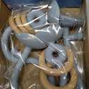 Baby Sensory High Chair Suction Toys for Infant Toddlers 12 18 Months, Food Grade Silicone String with Oak Loop Montessori Educational Parent-Child Baby Bath Toy Gift for Birthday Christmas(Blue)