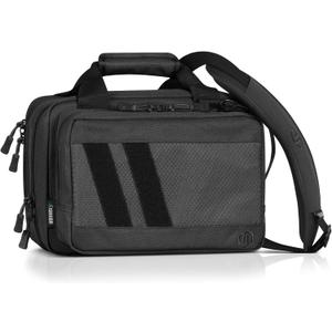 Savior Equipment Specialist Series Tactical Triple Pistol Shooting Range Hunting Duffle Bag Gun Carrying Case, Rigid Compartment Frame, Lockable Zippers, 3 Handgun Sleeves & Shoulder Strap Included (13" x 9" x 8.75" Range Bag, Obsidian Black)
