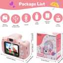 iMisH Upgrade 48M Kids Camera for Girls Boys Age 3-9, 1000mAh Large Battery with 1080p Video Camera for Kids - Shockproof Silicon Case and 32GB TF Card, Toddler Camera for Selfie (Pink)