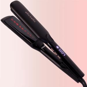 ELLA BELLA Titanium Flat Iron Hair Straightener (with Infrared)  Professional Straightening Iron  Digital Display to Accurately Control Temperature  As Featured in Good Housekeeping (Black) ELLA BELLA Titanium Flat Iron Hair Straightener (with Infrared)  Professional Straightening Iron  Digital Display to Accurately Control Temperature  As Featured in Good Housekeeping (Black)
