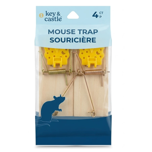 (Pack of 4) Key & Castle Metal Pedal Mouse Trap Sourciere Disposable Reusable