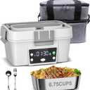 Cordless Electric Lunch Box for Work  16000mAh Battery Powered Self Heating Food Warmer, 1.6L Portable Heated Lunchbox for Truck Drivers, Construction & Outdoor Use