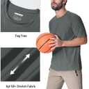 TACVASEN Men's Rashguard Shirts Short Sleeve UPF 50+ Sun Protection SPF T-Shirt Quick Dry Fishing Swim Athletic Tops (Gray, XL)