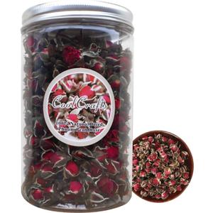 CoolCrafts Dried Rose Buds Edible Fragrant Dried Flowers for Tea, Baking, Crafts, Potpourri - Phnom Penh Rose 3.5oz