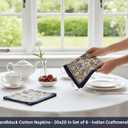 Hand Block Cloth Napkins Set Of 6  Elegant Cotton Napkins For Dinner, Weddings, Reusable Everyday Use  Decorative Floral Napkins Everyday For Kitchen & Home Decor (6, Procession Block, 20X20 Inches)