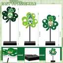 2 x St Patricks Day Decorations, 3 Pcs Lucky Shamrock Wooden Signs for St Patricks Day Decor Centerpieces, Irish Holiday Freestanding Saint Patricks Table Decor for Home Party Tray