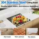 304 Stainless Cutting Board with Lip, 40" x 20" Steel Cutting board