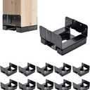 10 PCS 6x6 Post Base for Concrete,Brackets for Wood Posts,Heavy Duty Powder Coating Rust Prevention,Suitable for Deck terraces/pavilions/Steps/Fences Post Anchor Base