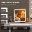 Hasipu Vanity Mirror with Lights, 10" x 12" LED Makeup Mirror, 3 Modes Light, Smart Touch Control Dimmable, 360Rotation, Rectangle White Frame
