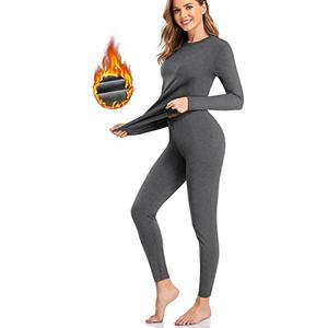 SIMIYA Thermal Underwear Set for Women Long Johns with Fleece Lined Long Sleeves Base Layer Set Top Bottom Grey, Pants Olny, Small/ Medium
