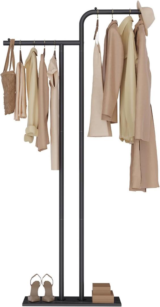 Metal Coat Rack Freestanding, Coat Hanger Stand with Rock Slab Base, Sturdy Clothes Rack, Modern Garment Rack, for Bedroom, Hallway, Entryway, 70.9 Inches High, Black, GYJ201B