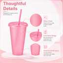 DKALIO 60 PCS Glitter Tumblers with Lids & Straws, 24oz Reusable Cups with Metallic Shimmer Finish, Dishwasher Safe Plastic Drinkware for Parties, Weddings & Home Decor (60, Light Pink)