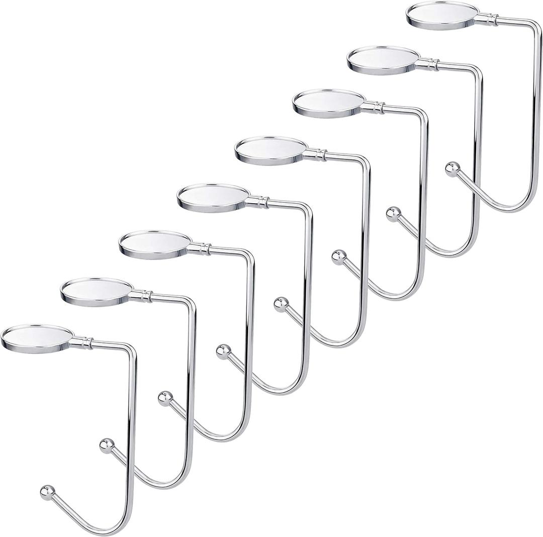 Komotu Christmas Stocking Holder for Mantle - 8 Pack Non-Slip Stocking Mantel Holders Hooks Hanger for Christmas Xmas Fireplace and Party Decoration (Silver)