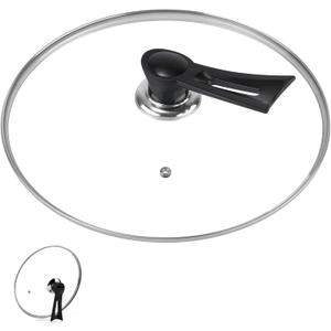 10.5 Inch Pan Lid, Universal Pot Lid, Support Vertical Placement, 4mm Clear Tempered Glass, Compatible with Dishwasher and Ovens