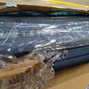 Zinus Curtis Upholstered Platform Bed Frame, Mattress Foundation, Wood Slat Support, No Box Spring Needed, Easy Assembly, Grey, Queen