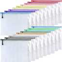 Oaimyy-18 Pcs-Mesh Zipper Pouches File Bags Puzzle Storage Bags Folders Large Bag Zip Pouch for Office Supplies,Organizing Storage,Board Game Organization-(Multicolor, 5"x 7")