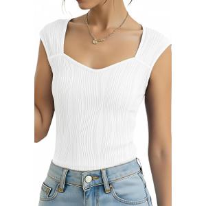 Girls Crop Top Textured Cap Sleeve T Shirt Slim Fitted Tee Cute Summer Tops