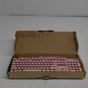 AULA F2088 Typewriter Style Mechanical Gaming Keyboard,Rainbow LED Backlit,Removable Wrist Rest,Media Control Knob,Retro Punk Round Keycaps,USB Wired Computer Keyboard,Pink