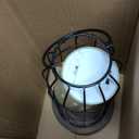 PHOSPHOR Rustic Farmhouse Decor Lantern Set of 2 Modern Farmhouse Decorative Indoor for Kitchen Fireplace Centerpiece Table Dinning Living Room (Brown-01)