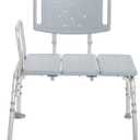 Drive Medical 12025KD-1 Folding Universal Sliding Transfer Bench, Gray