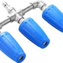 EASYBRO Triple Turbo Nozzle Pressure Washer, 360 Rotating Turbo Nozzle for Power Washer with 1/4" Quick Connector, 3-in-1 Blue Turbo Nozzle Tip, 4000 PSI, 6 GPM, 2.0 Orifice