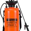 VIVOSUN 1.85-Gallon Pump Pressure Sprayer, Pressurized Lawn & Garden Water Spray Bottle with Adjustable Shoulder Strap, for Spraying Plants, Garden Watering and Household Cleaning (Orange)