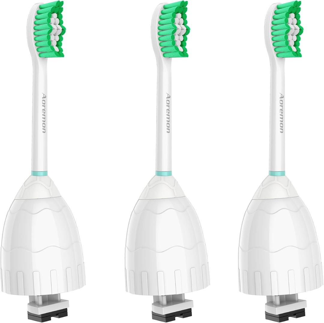 Aoremon Replacement Heads for Philips Sonicare e-Series HX7022/66-Replacement Brush Heads fit Sonicare Eseries Essence Xtreme Elite Advance and CleanCare Electric Toothbrush Model, 3 Pcs