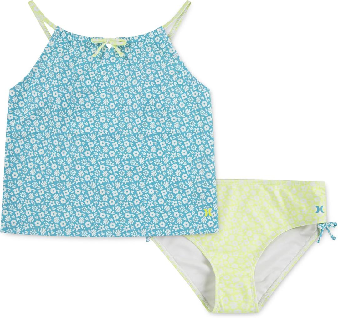 Hurley Girls Tankini 2-Piece Swimsuit (Turquoise Waves/Cool Matcha)