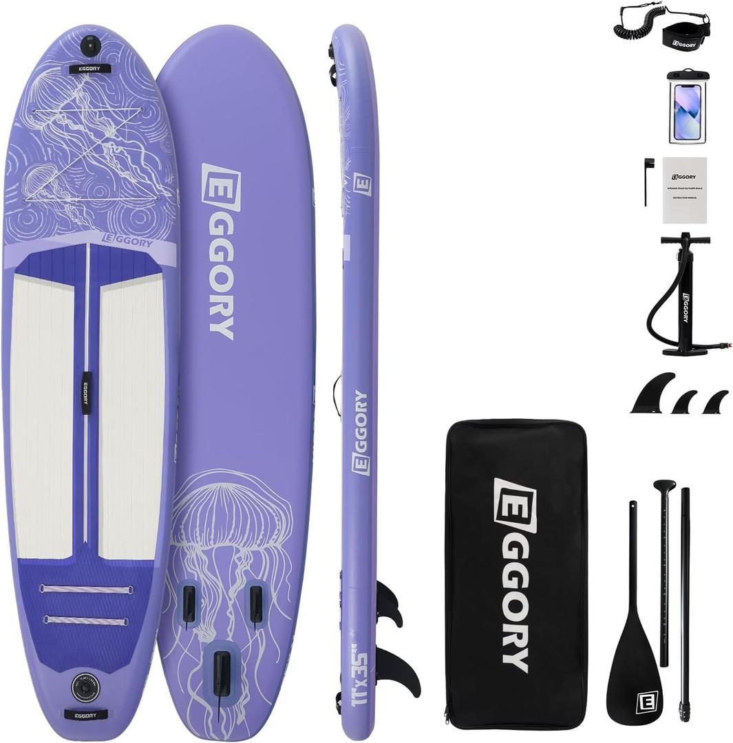 2 x Inflatable Paddle Board,Stand Up Paddle Board Set, Extra Wide SUP Board with Removable Fin, Floating Paddle, Hand Pump, Waterproof Phone Pouch,Traveling Board