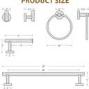 Luxbaro Brushed Gold Towel Bar 24 Inch (Total Length 26-Inch), Thickened Towel, Rack for Bathroom Wall, SUS304 Stainless Steel Towel Rod, Modern Home Decor