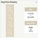 Soalmost Runner Rug 2'6" x 10' Washable Non-Slip Runner Rugs for Kitchen Bathroom Laundry Room Vintage Ultra Thin Runners for Hallway Entryway Beige
