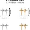 4 x 4 Sets Star Adjustable Pant Waist Tightener Clip for Women No Sew Waist Buckle Pins - Jean Tightening Buttons for Pants, Skirt