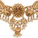 TARINIKA Brass Indian Choker Necklace Set - Gold Plated Cubic Zirconia Indian Jewelry Sets for Women Dangle, Drop, Jhumka Earrings Traditional Desi Necklace Pearls Gift for her