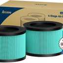 AROEVE MK01 & MK06 Air Filter Replacement 4-in-1 Air Filter for Pollen Pet Dander Hair- Pet Dander Version(2 Pack) (Green)
