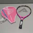 AMA SPORT Kids Tennis Racket for Junior Toddlers Starter Kit 17" for Girl Pink and Boy Yellow with 420D Nylon Shoulder Strap Bag, Graffiti Pink 17"