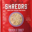 Stella & Chewy's Cage Free Chicken & Turkey Shredrs - Premium Dog Food Pouches - Perfect for Picky Eaters - 12 Pack, 2.8oz Each (EXP 02/08/27)