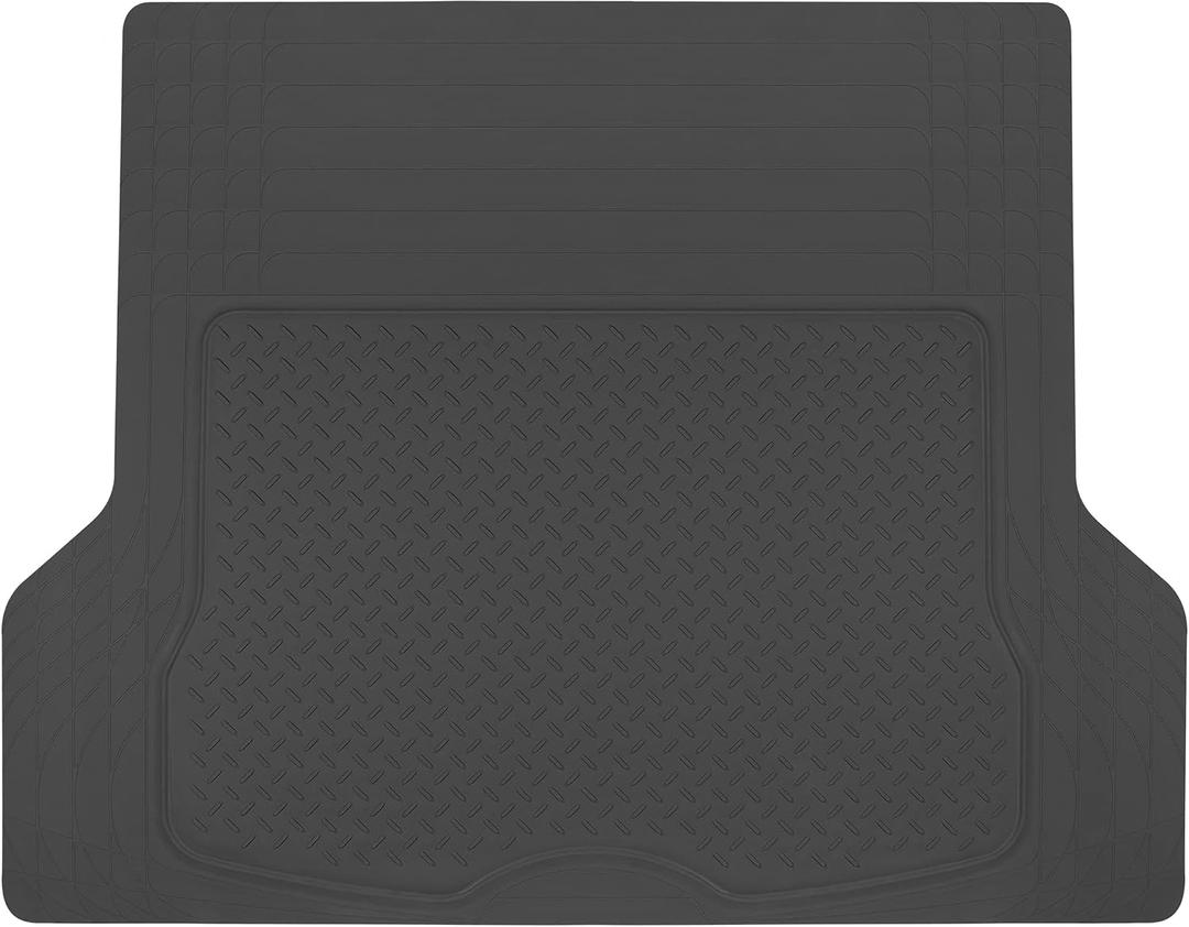 Heavy Duty Cargo Liner Floor Mat-All Weather Trunk Protection, Trimmable to Fit & Durable HD Rubber Protection for Car SUV Sedan Auto