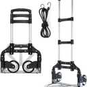 Folding Hand Truck, Dolly Cart with Wheels Foldable, Lightweight Aluminum Luggage Cart Portable Collapsible Trolly for Utility Cart, Hand Trucks for Moving Travel Shopping Airport Office