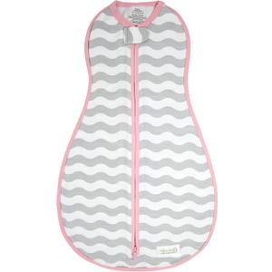Woombie Original Baby Swaddling Blanket - Soothing, Cotton Baby Swaddle with Zipper - Wearable Newborn Blanket, Mod Waves, 5-13 lbs, 0-3M