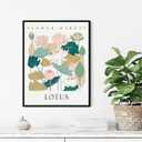 10 x Lotus Flower Market Poster Art Print, Floral Wall art Decor, Botanical Artwork Bedroom Bathroom Living room Decoration 47 (Lotus, 8 x 10 inches, Unframed)