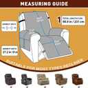 XINEAGE 100% Waterproof Recliner Chair Cover, Non Slip Covers for Recliner Chair with Pocket, Washable Dog Recliner Couch Cover with Elastic Straps (Coffee, 23.6")