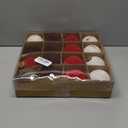 15 Pcs Velvet Christmas Ball Ornaments 3.15 Inch Flocked Christmas Tree Ornaments with 10 Yards Velvet Ribbon Burgundy Red White Shatterproof Xmas Baubles for Tree Holiday Decor