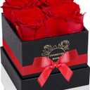 4-Piece Preserved Roses in a Box, Preserved Flowers, Roses Gift for Her, Red