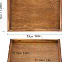 PATIKIL Wood Serving Tray 10x7 Inch Outer Base, Rectangular Decorative Platter for Home Decor Kitchen Table Candle Holder, Brown