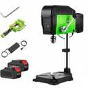 Portable Drill Press, Dual Power Supply Mode Mini Drill Press, Cordless Benchtop Drill Press with Adjustable Speed and Height, Corded Electric/Battery Powered 4600RPM 0.02-0.26