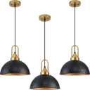 Black Pendant Lights Kitchen Island Industrial Adjustable Height Vintage Farmhouse Dome Hanging Light Fixtures for Barn, Dining Room 3 Packs