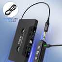 Elook Cassette to Bluetooth Adapter for Car, 5.1 Bluetooth Receiver Kit for Cassette Aux Adapter with 3.5 MM Auxillary Cable, Black