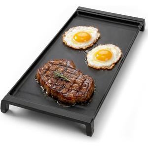 Upgraded WB31X24738 Cast Iron Griddle Replacement Compatible with GE Gas Range Stove Cooktop, WB31X49806 WB31X24998 Center Griddle Plate, Nitrided Nonstick Flat Top Pan, 19.5 x 9 in