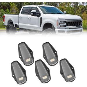 LED Top Cab lights fit Ford Dodge Ram GMC Toyota for Pickups Trucks RVs SUVs 5PC Clearance Lights Black Lens Yellow lights (shield-shaped (5PC))